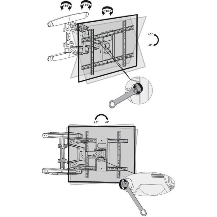 Extendable adjustment. Slim TV mount - Stell - SHO 7620