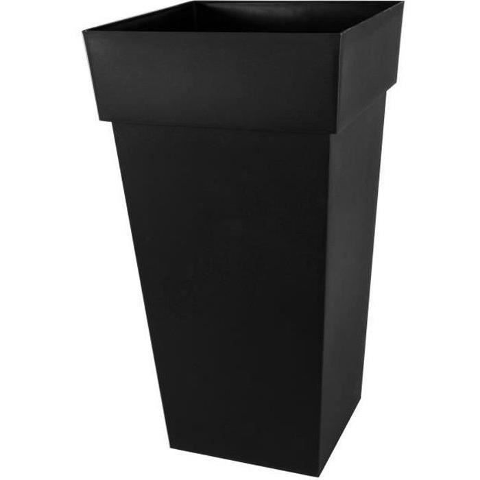 Eda XXL Tuscan Flower Pot - Square - 43.3 x 43.3 x H 80 cm - 98 L - Anthracite gray