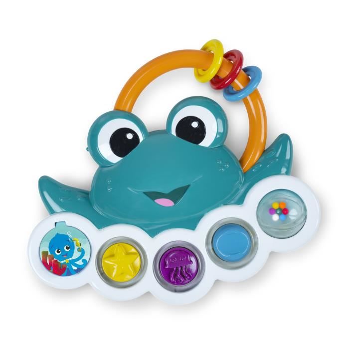 BABY EINSTEIN Ocean Explorers Neptune's Busy Bubbles sensory activity toy, interactive lights and music, 3 months