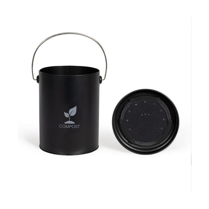 Livoo 6L Black Kitchen Compost Bucket - MES154N