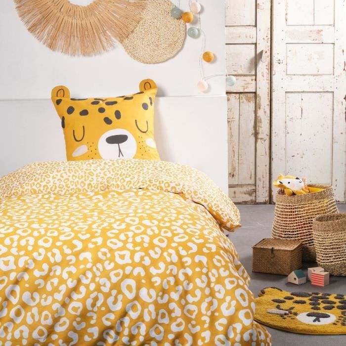 TODAY Funny children's bedding set - 140x200 cm - 100% Cotton - leopard print