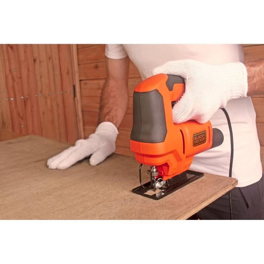 400W Jigsaw - 3000 rpm, 18mm stroke, T-blade, cutting capacity wood 65mm / steel 6mm / aluminum 10mm - BLACK+DECKER