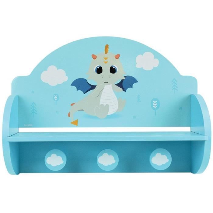 FUN HOUSE Léon le Dragon 713338 COAT RACK SHELF Dimensions: ± H. 33 x W. 46 x D. 15 cm for children