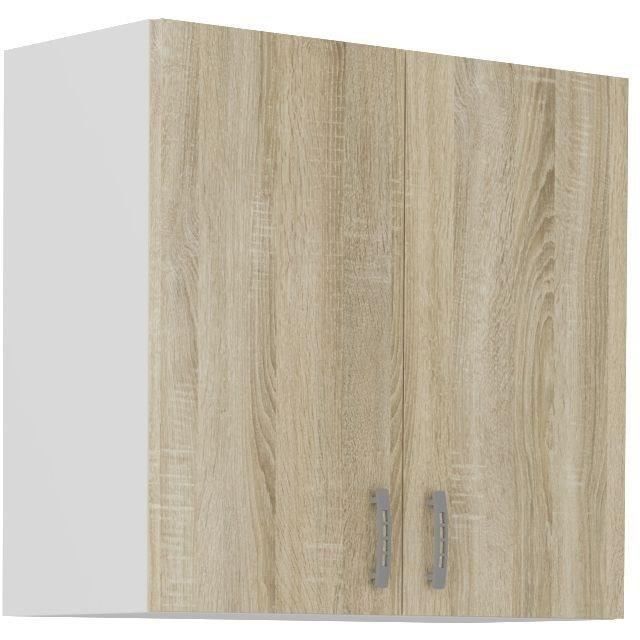SARA high cabinet - 2 doors - Sonoma oak decor - L80xD31xH71.5 cm - Made in Poland