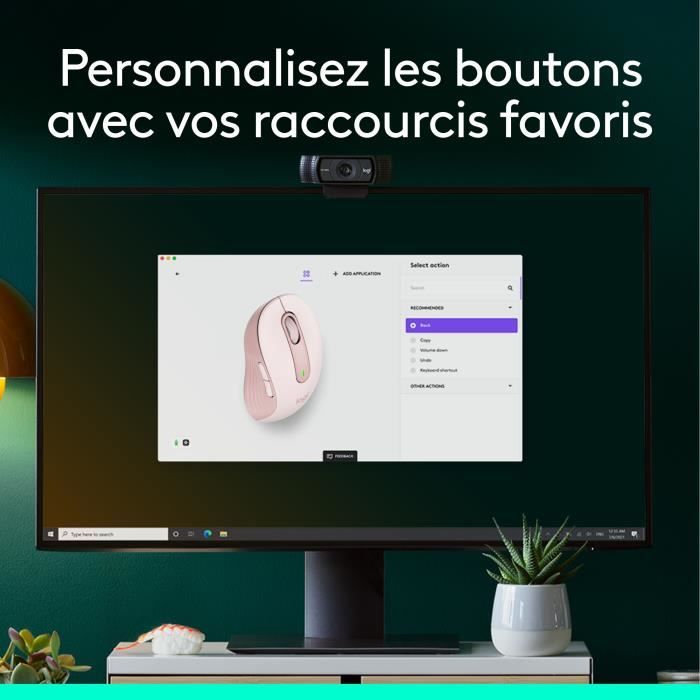 Logitech Signature M650 L Wireless Mouse - Quiet Large Size, Bluetooth, Programmable Buttons - Pink