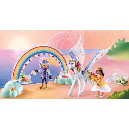 PLAYMOBIL 71361 Winged horse to decorate - Princess Magic - With a princess, a knight and a rainbow to decorate - Ages 4 and up