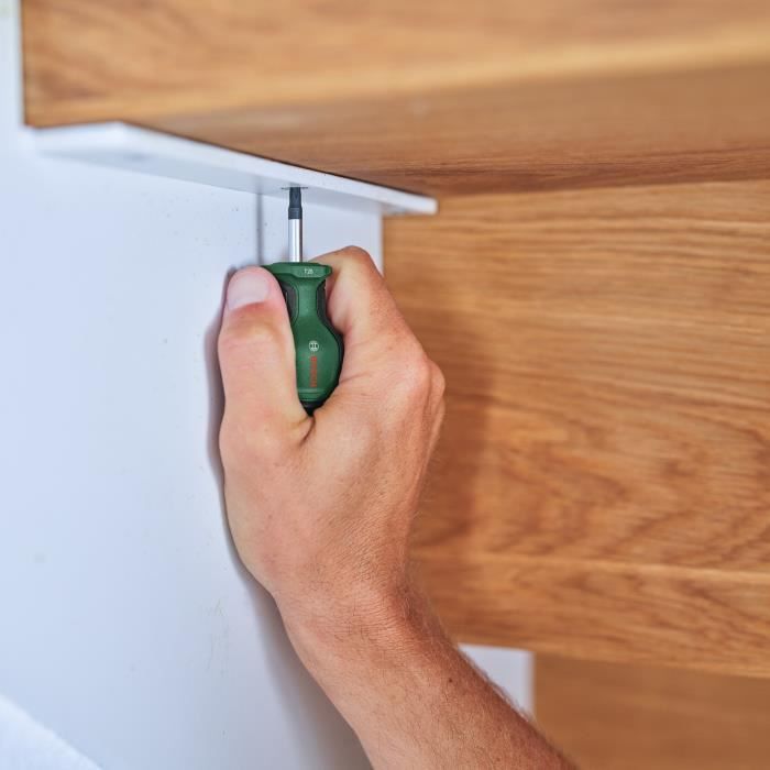 Bosch Set of 6 short screwdrivers (for tight spaces PH/PZ/TX/Flat S2 steel high torque magnetic tip)