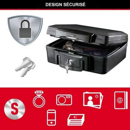 MASTER LOCK Safety Case / Safe - Fireproof and waterproof - Size S - 4.9L