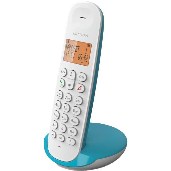 Fixed cordless telephone - LOGICOM - DECT ILOA 150 SOLO - Turquoise - Without answering machine