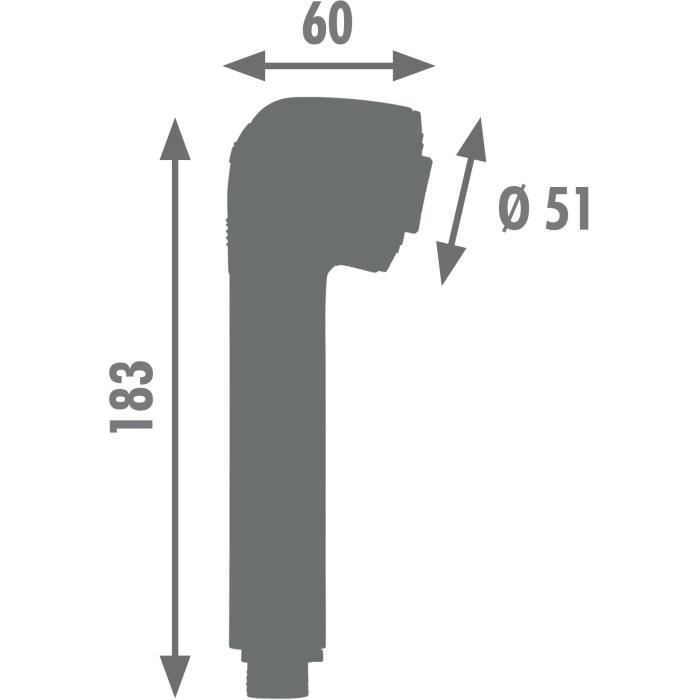Shower head - ROUSSEAU - Chrome - ABS - 2 jets - Anti-limescale