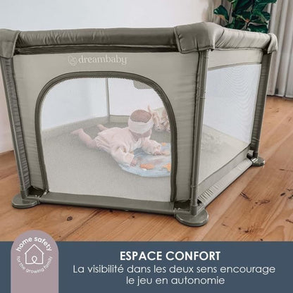Explore Park - DREAMBABY - 6 sides with fabric base and padded frame - Ø 1.40 m - H 70 cm - Taupe