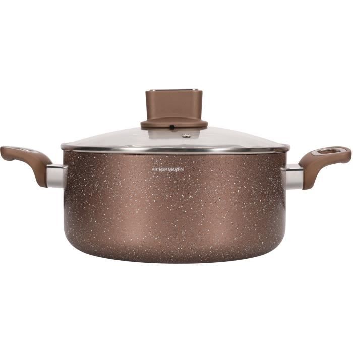 Pot - ARTHUR MARTIN - AM5531 - 28 cm with glass lid - Aluminum - All heat sources including induction