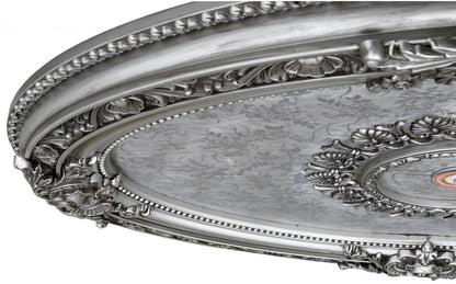 Antique Silver Petite Oval Ceiling Medallion