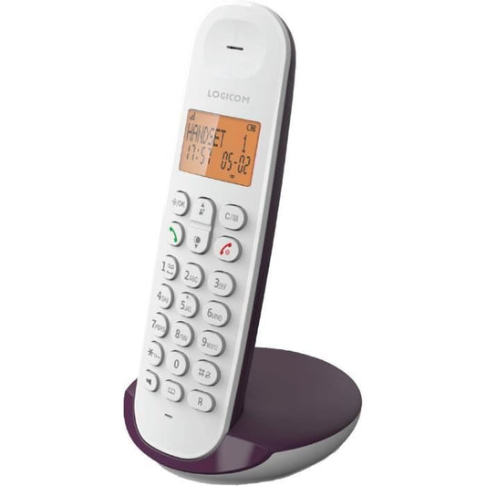 Cordless landline telephone - LOGICOM - DECT ILOA 150 SOLO - Aubergine - Without answering machine