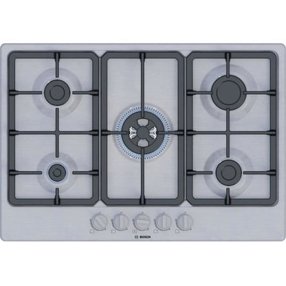 Gas hob - BOSCH Series 4 - 5 burners - 52 x 75 x 4.5 cm - PGQ7B5K90 - Stainless steel