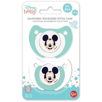 Set of 2 Mickey Disney anatomical pacifiers +6 months
