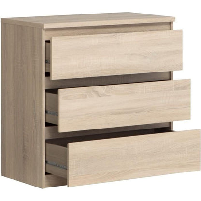 Chelsea 3 -drawer dresser - Chene color - L 77.2 x D 42 x H 79.9 cm