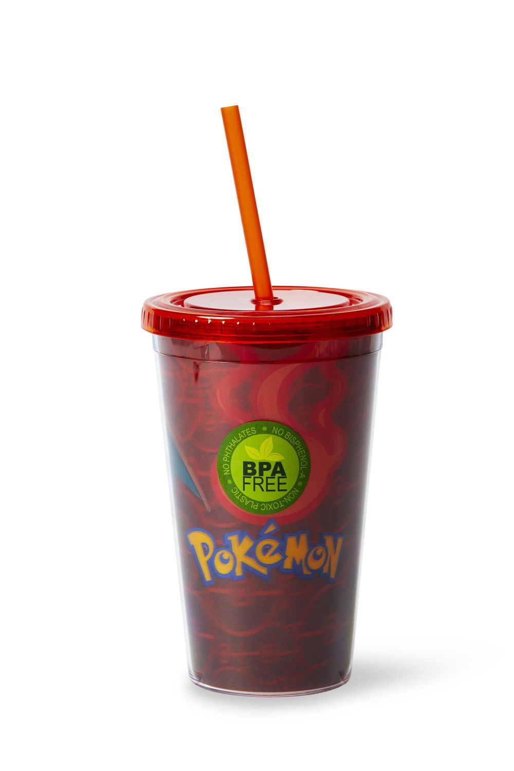 Pokémon Charizard Lenticular Plastic Tumbler Cup Lid & Straw | Holds 16 Ounces