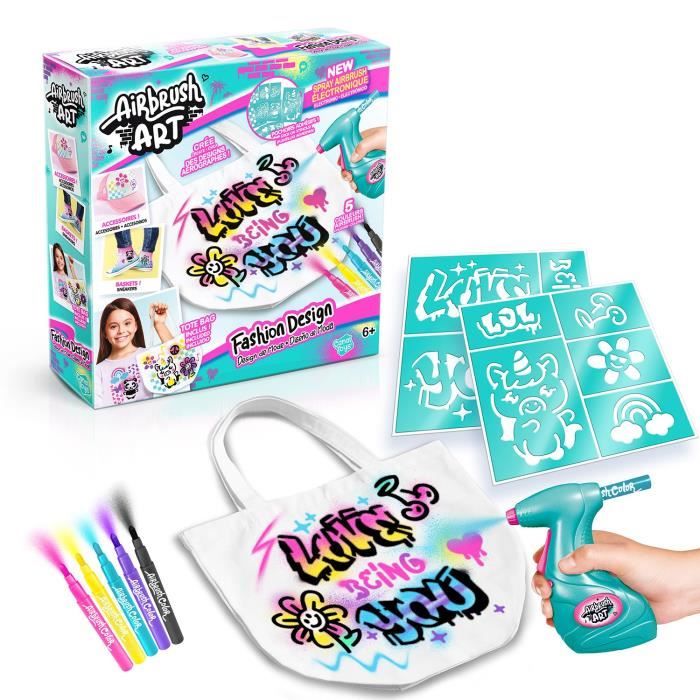 Canal Toys - Airbrush Art - Fashion Design Kit with electronic spray, stencils and markers - AIR 016