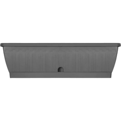 Planter - GARDEN ID Terraflor - Anthracite 60cm - Solidity - Water reserve - Recycled & 100% recyclable - Volume for plants.