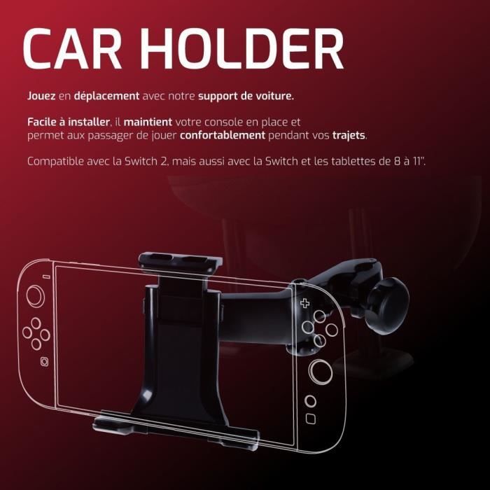 Car Mount - ONLAN - Nintendo Switch 2 - Handheld Console and 8'' Tablet - Black