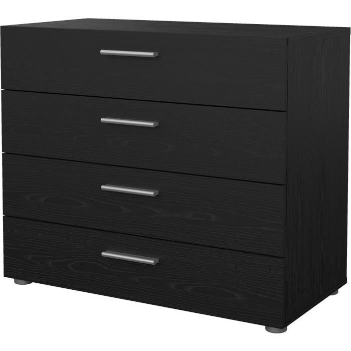 Chest of drawers - 4 drawers - Black - L80.2 x D40.25 x H68.1 cm