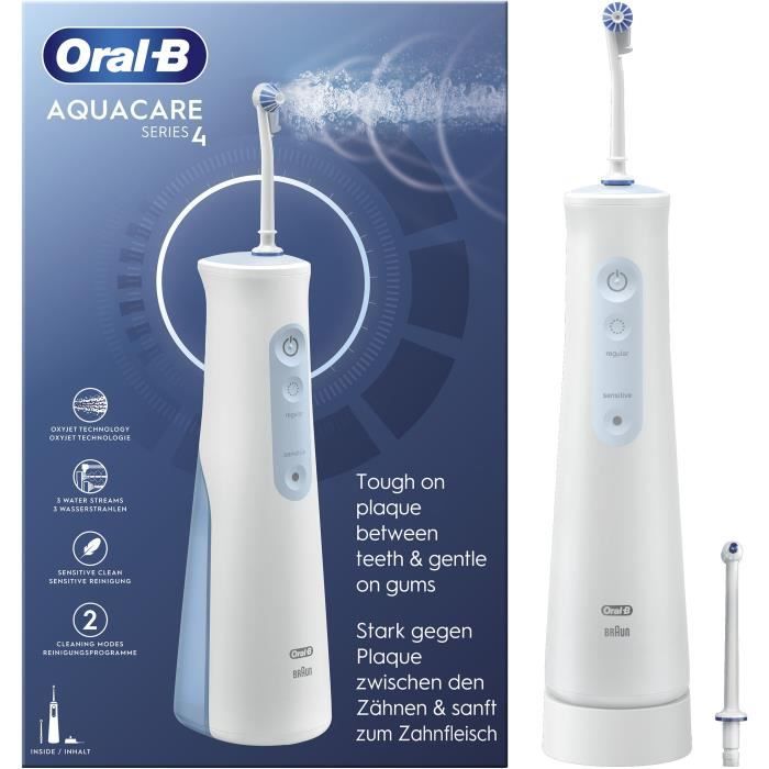 Oral-B water flosser - AquaCare 4 - Oxyjet technology - 2 types of jets - 2 adjustable intensities