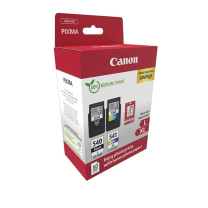 Pack of 2 ink cartridges + photo paper pack - CANON - PG-540L Black + CL-541XL Color - High yield
