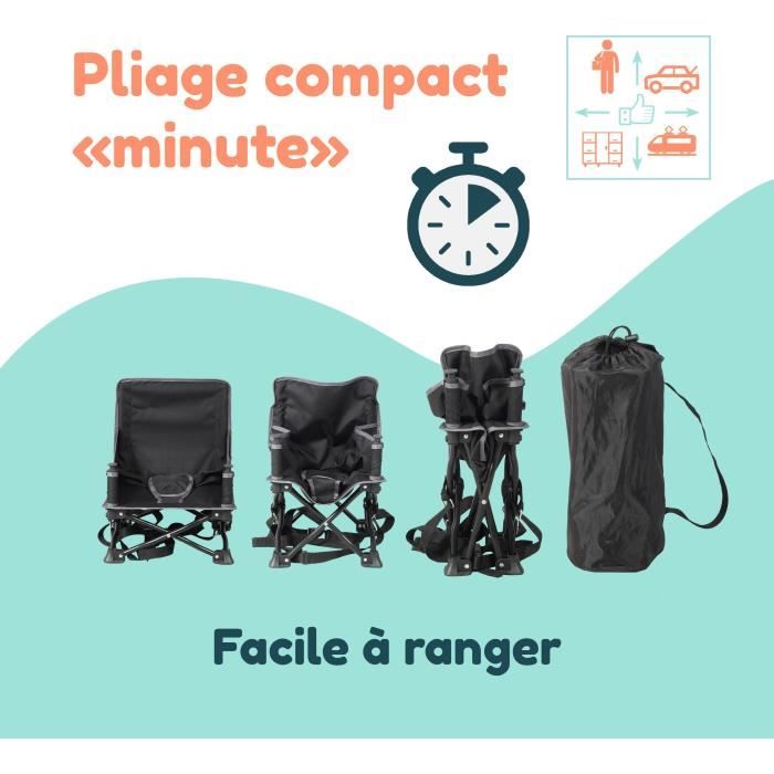 BAMBISOL - Portable Baby Booster Convertible into Child Chair - Removable Tablet, Quick and Compact Folding, Carry Bag