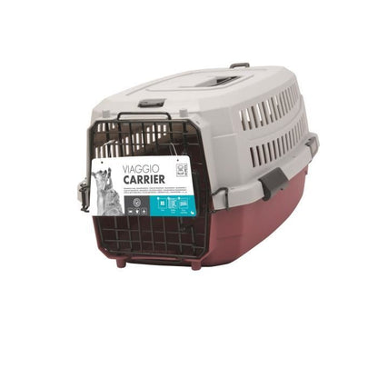 M -pets Viaggio Carrier M - 68x47.6x45cm - Bordeaux and Gray - for dog