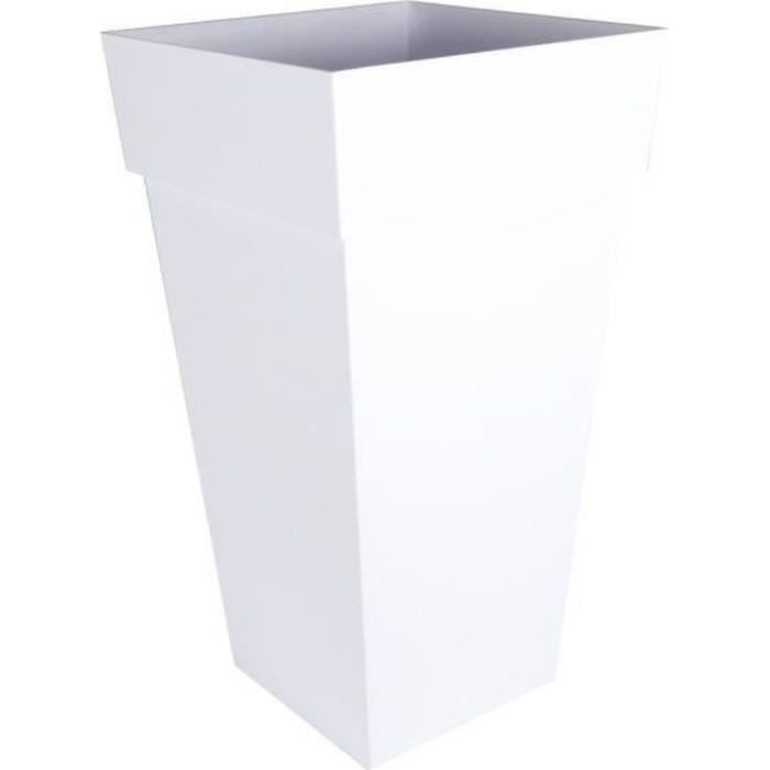 EDA Flower pot xxl Tuscany - Square - 43.3 x 43.3 x H 80 cm - 98 L - White