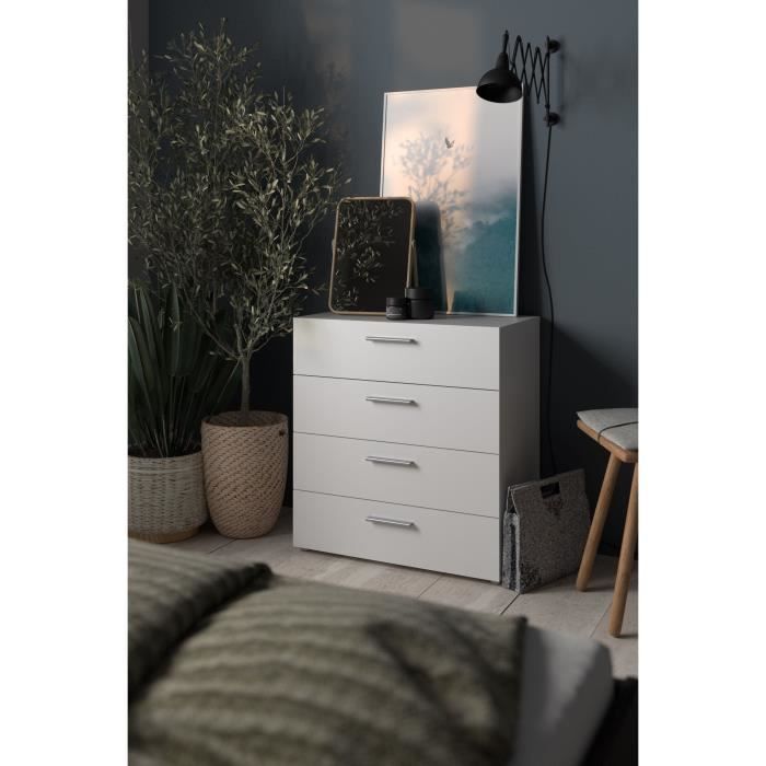 TYHJA 4-drawer chest - White - W 70 x D 40 x H 75 cm