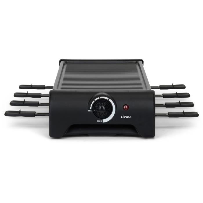 Raclette machine for 8 people - LIVOO - DOC312 - 1300W - 8 people - Removable non-stick grill tray - Adjustable thermostat