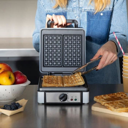 Waffle iron with adjustable thermostat - LIVOO - DOP206 - 1200W - 2 waffles - Non-stick - Surface 14.5 x 17.5 cm - Indicator lights