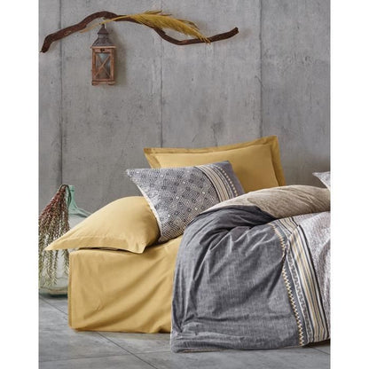 Bedding set - 1 duvet cover 220 x 240 cm + 2 pillowcases 60 x 60 cm - 100% cotton - Grey