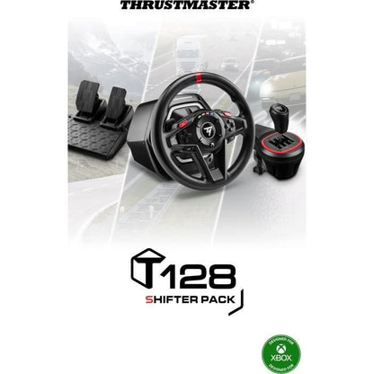Gaming steering wheel - THRUSTMASTER - T128 X SHIFTER PACK - For Xbox Series XS Xbox One and PC - Black and Red