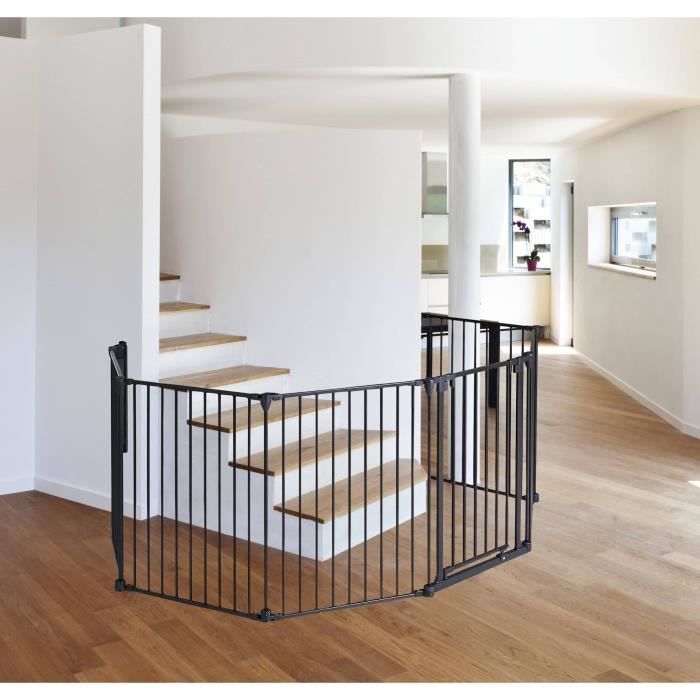 Fire barrier for fireplace or wood stove 6 sides - 360 cm - Black - NORDLINGER PRO