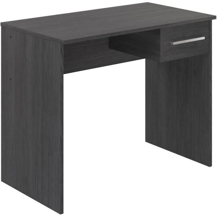 Small drawer desk - Ash gray melamine - 90 x 50 x 74 cm
