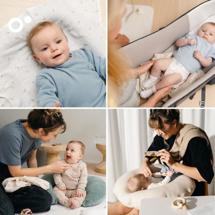 Pack of 3 swaddles - DOOMOO - Organic cotton gauze - Oeko-Tex certified - Beige