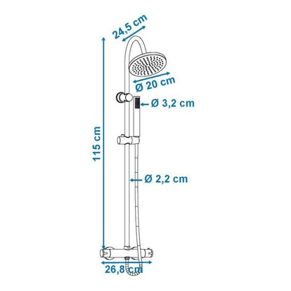 Rousseau Shower column with Loona thermostatic mixer faucet