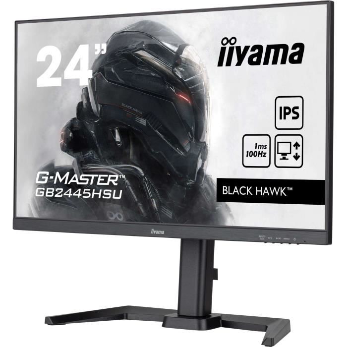 PC screen - IIYAMA - GB2445HSU-B2 - 23.8 FHD - IPS - 100Hz - 1ms - HDMI/DP/USB HUB - Black