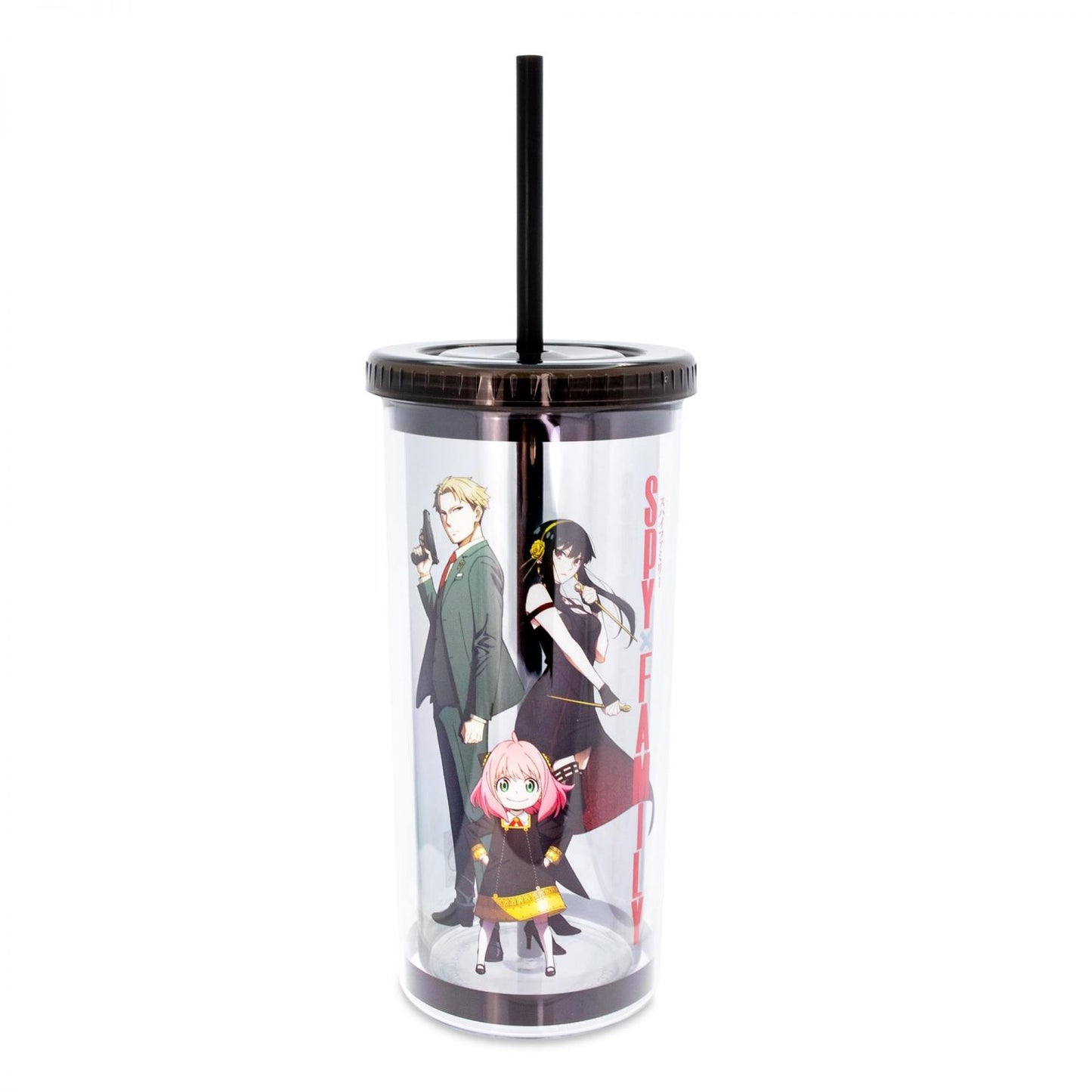 Spy X Family Trio Plastic Cold Cup With Lid and Straw | Holds 20 Ounces