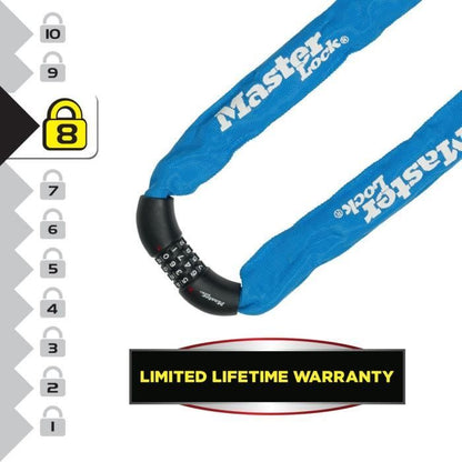 MASTER LOCK Bike Lock Chain - Ideal for Bicycles, Electric Bikes, Mountain Bikes and others