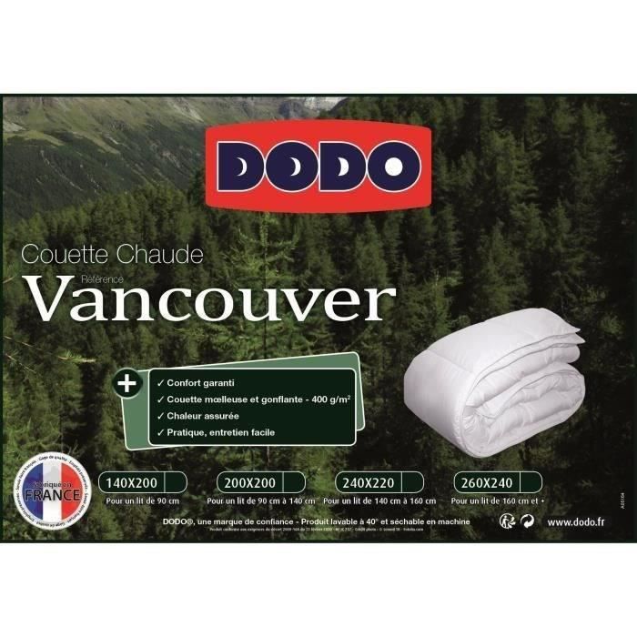 Vancouver hot duvet - 140 x 200 cm - 400gr/m² - White - Dodo