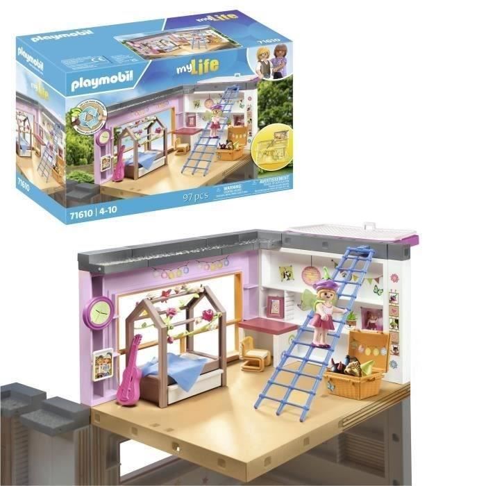 PLAYMOBIL 71610 Children's bedroom with cabin bed, My Life Architectural House, 97 pieces, Ages 4 and up