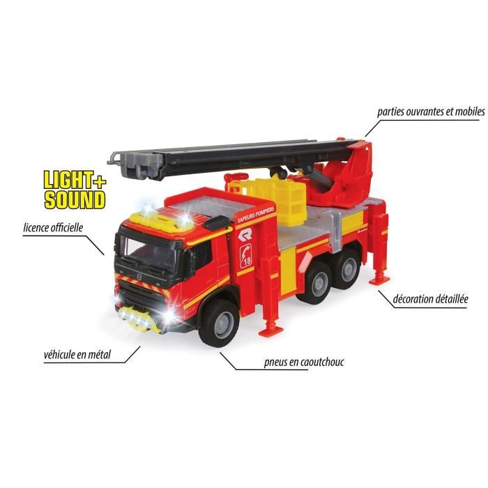 Volvo Fire Truck - MAJORETTE - 19 cm - Opening doors - Sounds and lights