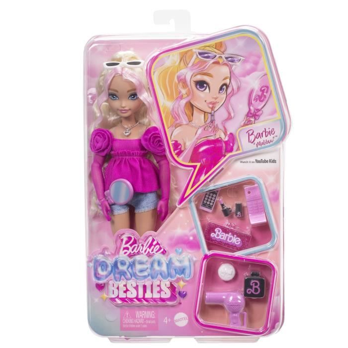 BARBIE Dream Team "Malibu" - Doll and 8 accessories - Barbie - HYC21