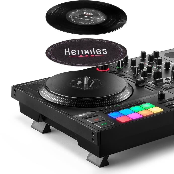 HERCULES DJCONTROL INPULSE T7 - Black motorized DJ controller with two decks