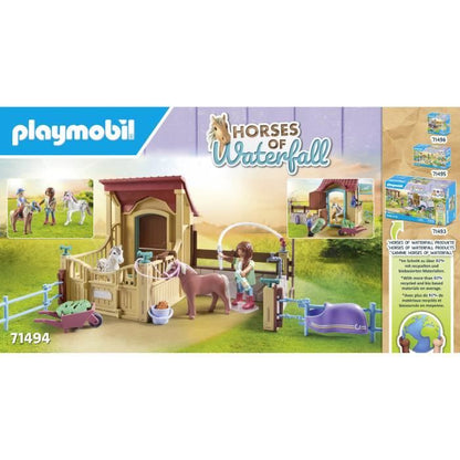 PLAYMOBIL 71494 Horses of Waterfall - Horses with Box and Ponies - Ages 4 and up - Creative Role Play