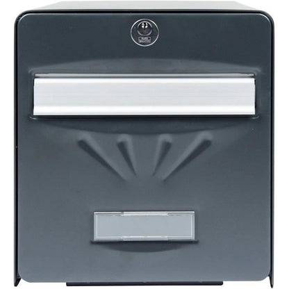 BURG WACHTER Galvanized Seaside Letterbox - Glass Back Door - Anthracite Gray